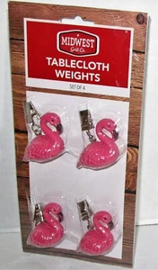 TROPICAL Tablecloth Weights Set of 4 PINK FLAMINGO - Picture 1 of 1