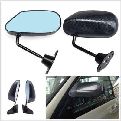 Espejo retrovisor lateral ajustable manual estilo fibra de carbono color coche SUV 2 piezas Foto 1 de 4