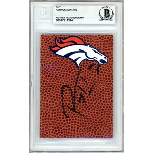 Patrick Surtain II Signed Football Cut Denver Broncos Autograph Beckett BAS Slab - Picture 1 of 5