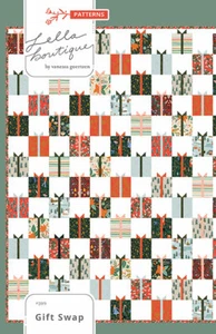 Quilt Pattern GIFT SWAP Moda LELLA BOUTIQUE Charm Fat Quarter Friendly CHRISTMAS - Picture 1 of 4