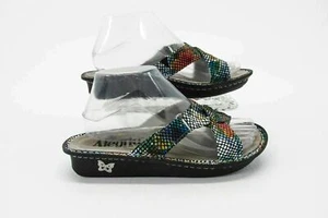 Alegria Women Shoe Violet Floral Snake Size 6.5 EUR 37 Sandal Pre Owned qp - Picture 1 of 12