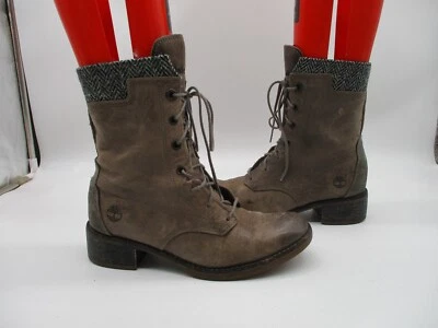 Timberland A121Y Cuero Marrón Harris Tweed Con Cordones Tobillo Combate Para Mujer Talla 6.5 Foto 1 de 4