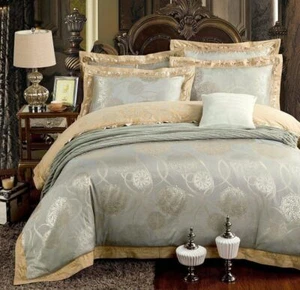 Luxury Bedding Set Queen King Size Duvet Cover Set Bed Sheet Set Pillowcases - Picture 1 of 14