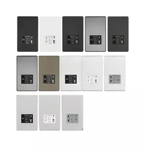 SCREWLESS Shaver socket & 2x USB A+C 5V DC 2.4A shared Multiple Finishes SF8909 - Picture 1 of 25