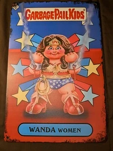 Müll Eimer Kinder Wanda Frau Wandbild 8 x 12 Aluminium Schild - Bild 1 von 7