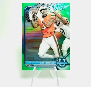 Bowman Mike Harley 1st /99 Green Chrome Prospect University Football Hurricanes - Bild 1 von 12