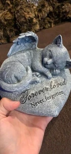 Cat Memorial Garden Statue Memorial Stone Cat Grave Marker Memorial Gift - Picture 1 of 9