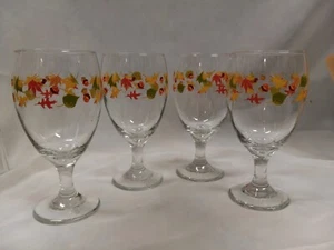 Four Royal Norfolk Autumn Leaves Acorns Wine, Water Glasses Stemware. #L. MD - Picture 1 of 6