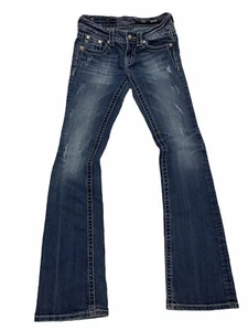 MISS ME Jean JP5468B” Boot Embroidered Pocket Stretch Distressed Jeans 26x32.5 - Picture 1 of 6