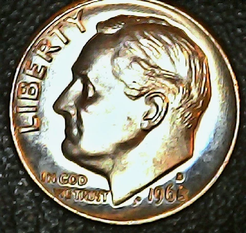 1968 D Roosevelt Dime A  Absolutely Beautiful Coin Beautiful Blue Toing 💎 Cover