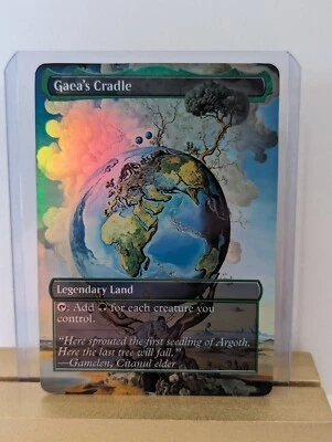 Gaea's Cradle Foil Custom sticker on bulk MTG Commander - Image 1 of 2