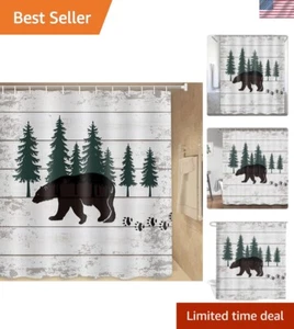 Premium Polyester Bear Shower Curtain - Waterproof and Machine Washable 69x70 - Picture 1 of 9