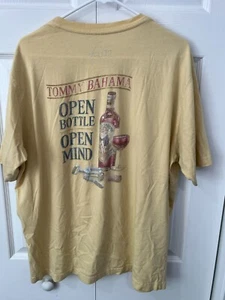 Tommy Bahama Men’s Large Yellow "Open Bottle Open Mind" Relax Cotton T Shirt - Picture 1 of 6