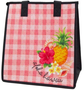 Plaid Coral - Medium Insulated Lunch Bag by Tropical Paper Garden - Picture 1 of 1