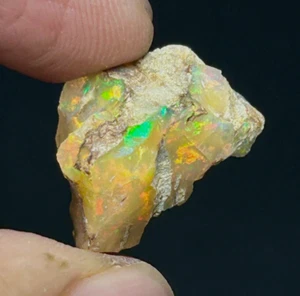 Natural Dry Ethiopian Opal Rough 10.20 Carat Cut Grade Multi Fire Opal Raw. - Picture 1 of 9