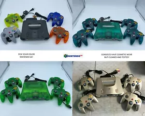 Scegli il colore della console Nintendo 64 WORN + fino a 4 controller + cavi! PULITO N64 - Foto 1 di 37