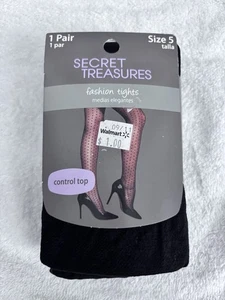 Secret Treasures Fashion Tights ST7CQ Black, Size 5 Tall, Control Top NEW! - Picture 1 of 1