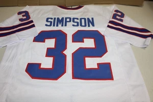 OJ SIMPSON #32 AWAY ROAD WEISS INDIVIDUELL GENÄHTES TRIKOT GRÖSSE HERREN XLG - Bild 1 von 2
