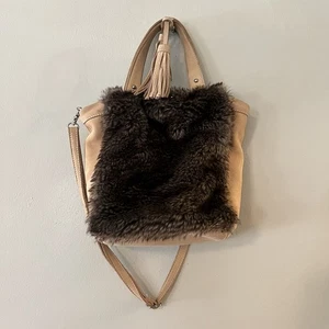 Miss Albright Leder Kunstfell Crossbody Handtasche Anthropologie Boho Festival - Bild 1 von 13