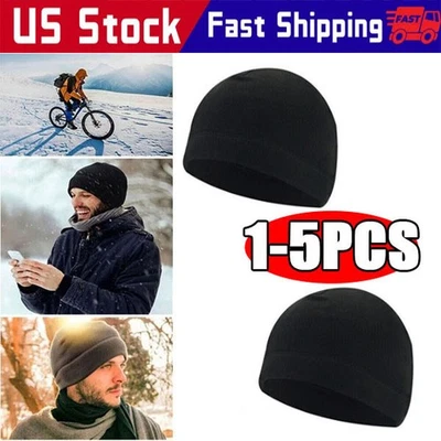 Winter Warm Cap Windproof Fleece Hat Skull Cap Running Beanie Hat for Men Women - Image 1 of 4