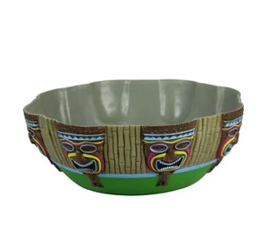 TIKI Bar Bowl Large 16" Melamine 3D Tiki Mask Tray by Easter Unlimited 10" - Picture 1 of 5