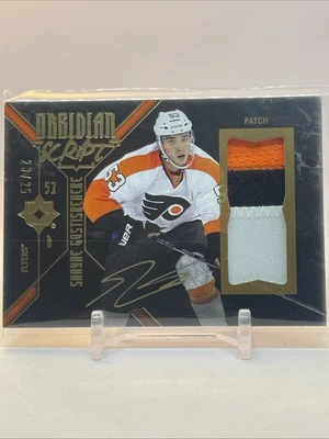 2014-15 UD Ultimate Obsidian Script Shayne Gostisbehere Gold Auto Jersey #23/25 - Image 1 of 4