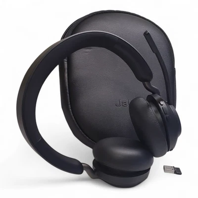 Jabra Evolve2 65 Wireless UC Headset w/ Boom Mic & USB Dongle – Pristine - Image 1 of 4