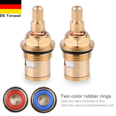 1Paar 1/2" Keramik-Oberteil Ventiloberteil Messing Wasserhahn Ventil Hahn Ersatz - Bild 1 von 4