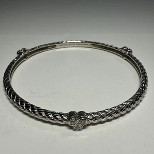 Judith Ripka 14.1g Sterling Silver Twist CZ Twist Rope Bracelet Approx 7 1/2” - Picture 1 of 7