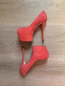 Neu ohne Etikett Giuseppe Zanotti Liza rosa Wildleder Peeptoe Plateau Pumps Größe EU 38/US 8 - Bild 1 von 10