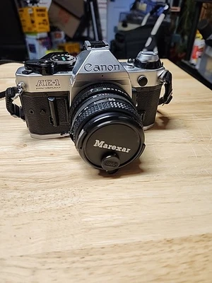 Canon AE-1 35mm Film Camera W/50mm Marexar Lens Untested  - Image 1 of 4