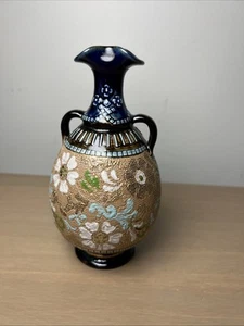 Antico vaso ceramica artistica DOULTON LAMBETH Slaters brevetto CHINE WARE anni 1890 - Foto 1 di 11