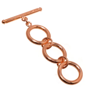 2 SET 37X20mm Solid Copper Extender Toggle Clasp 3 Rounds 1027 - Picture 1 of 1