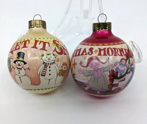 Hallmark Mary Engelbreit ornamenti in vetro 1993 e 1994 set di 2 - Foto 1 di 13