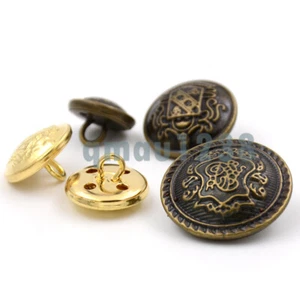 12.5MM-30MM METAL SHANK BUTTONS ROUND ANTIQUE DENIM COAT CARDIGAN SEWING CRAFTS - Picture 1 of 12