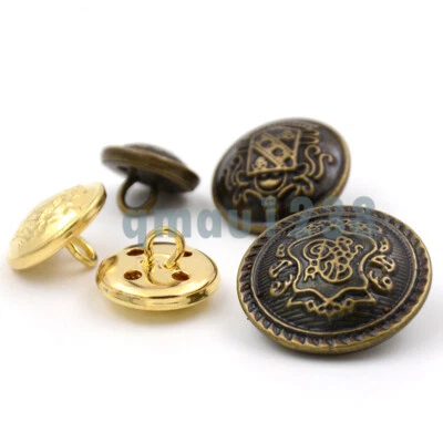 12.5MM-30MM METAL SHANK BUTTONS ROUND ANTIQUE DENIM COAT CARDIGAN SEWING CRAFTS - Image 1 of 4