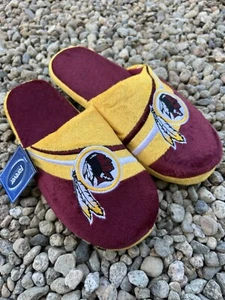 Washington Redskins NFL Team Logo plush stripe mens Small slippers foco - Picture 1 of 3