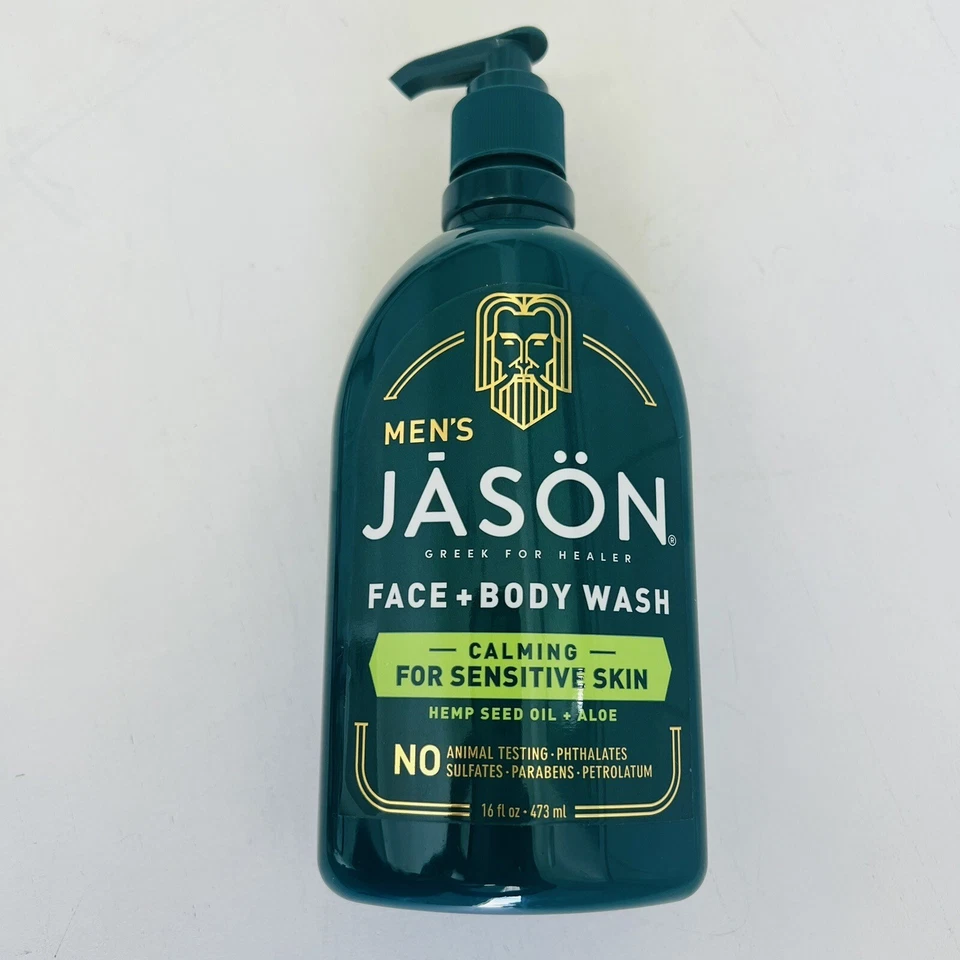 Jason 2-in-1 Face and Body Wash 16oz - Infused with Hemp & Aloe for Men