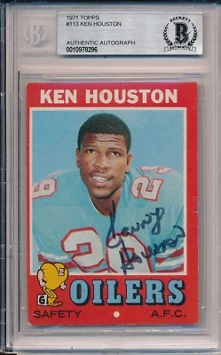 Ken Houston Oilers HOF Signed ROOKIE Auto 1971 Topps Card #113 Beckett BAS Slab - Imagem 1 de 4