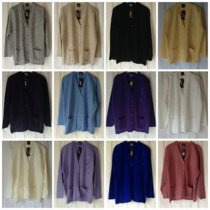 NEW LADIES EMBROIDERED BUTTON FRONT KNITTED CARDIGAN WITH POCKETS*100% ACRYLIC* - Picture 1 of 19
