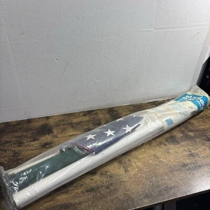 Vintage 10 Foot Flag Pole And American Flag Set By Holes-N-Poles 3’x5’ Flag NEW - Picture 1 of 16