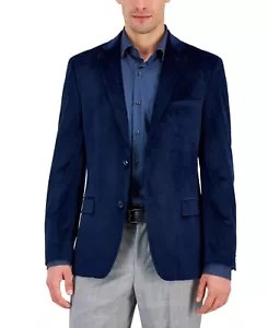 Alfani Men’s Slim-Fit Solid Velvet Sport Coats, Navy, 38R - Picture 1 of 1