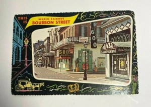 Vintage Postcard Folder New Orleans Louisiana Bourbon Street Jazz - Picture 1 of 2