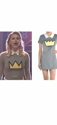 Riverdale Vixen BETTY COOPER Jughead Grey Collared Halloween Costume Dress S/M - Image 1 of 4