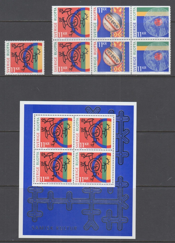 Sweden Sc 2569, 2571a, MNH. 2007 Sami Culture, single, booklet pane and sheet - Image 1 of 1