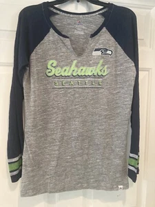 Woman Seattle Seahawks long sleeve shirt gray and blue size large - Picture 1 of 4