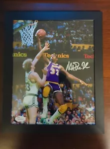 JSA Witnessed Rare Hand Signed Magic Johnson 8x10 With COA And Frame Larry Bird - Picture 1 of 7