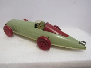 Antique Buffalo 1930s Pressed Steel Wind Up Race Car Driver Windshield - Picture 1 of 15