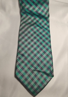 Corbata para hombre Nordstrom de seda a rayas azul, verde y blanco Foto 1 de 4