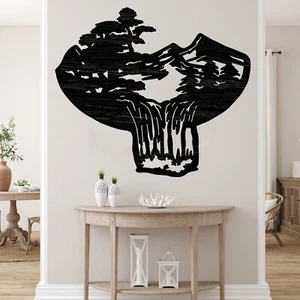 Mountain Waterfall Scenery Cut out, Wood plaque sign, Home decor, Craft supplies - Bild 1 von 4